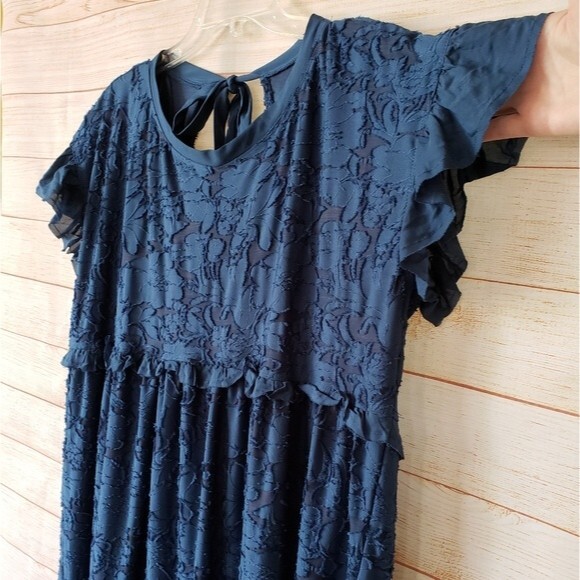 Anthropologie Ruffle Stretchy Knit Mini Dress - Picture 7 of 14